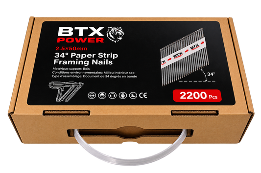 POINTES GALVANISÉES BTX POWER – POUR CLOUEUR 34° en 50 mm